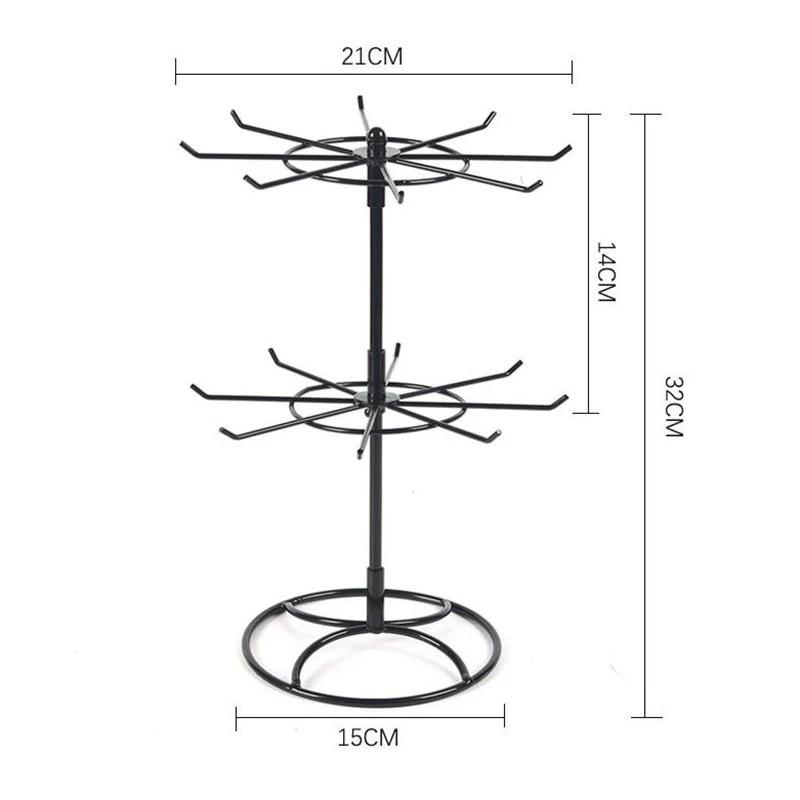 

Подставка для ювелирных изделий, 2-х уровневая круглая металлическая подставка для ожерелий, сережек, колец, браслетов, часов, подставка для хранения резинок для волос