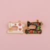 Cartoon Sewing Machine Brooch Zinc Alloy Construction Fashion Decoration Accessory for Secure Fastening