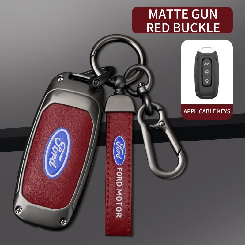 Zinc Alloy Leather Car Smart Remote Key Cover Case Keyless for Ford Territory EV Equator Protector Shell Holder Auto Accessories