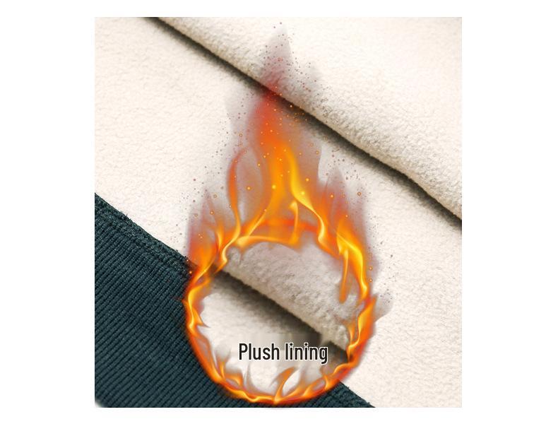 Women's Fleece-Lined Half-Zip Stand Collar Sweatshirt - 2024 Autumn/Winter Korean Style for Middle-Aged Moms