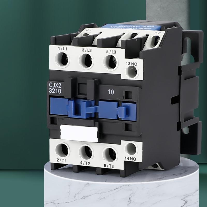 220V CJX2-3210 Electrical Contactor for Controlling Switching Within an Circuit, with Plastic Housing and Clear Model Identification, 1 Pc