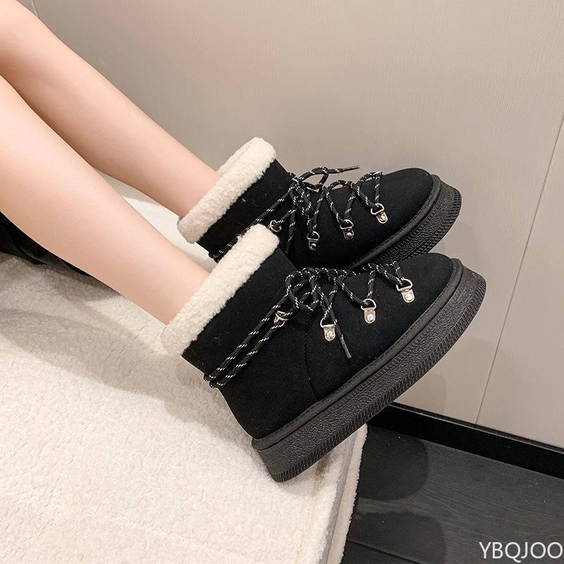 Winter new women's casual comfortable cotton shoes fashionable versatile snow boots thick soled warm plush cotton boots