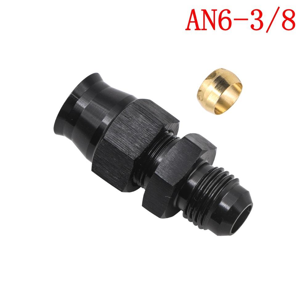 1 bucată drept AN6 tată la 5/16" AN6 tată la 3/8" Adaptor de racord pentru furtun tub combustibil conductă tare aluminiu anodizat negru