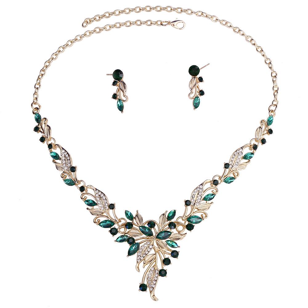 Set Bijuterii Diamante Aliaj Premium Versatil Accesorii Rochie Colier Cercei Nuntă Mireasă Set Două Piese