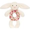 Jellycat Bunny Collection Floral Fabric Ivory, Bell White Rei Dolls Plush Doll 18CM High