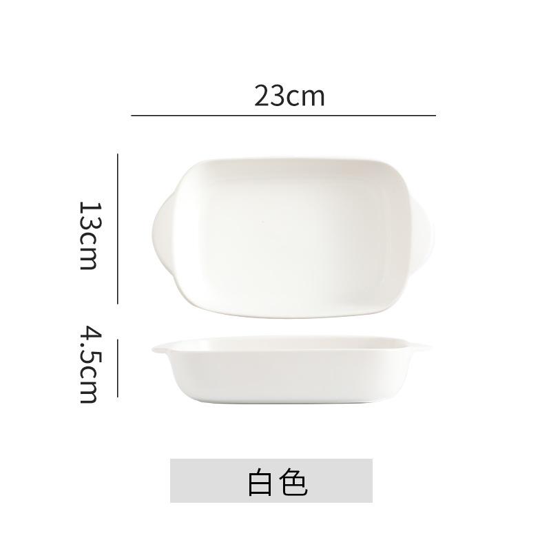 Ceramic Binaural Baking Pan Cheese Baked Rice Bowl Creative Baking Pan Oven Bowl Nordic Style Plate Household Restaurant Hotel Plate