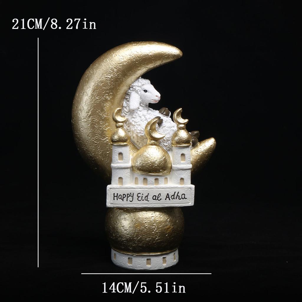 1 szt., Urocza dekoracja baranka ramadanowego - Unikalna żywiczna figurka na biurko z kreatywnym designem, trwałą konstrukcją i kompaktowym si