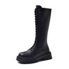 Autumn Winter Thick Heel Knight Boots Women Over Knee High Tube Long Motorcycle Boots New Versatile Square Head Buckle Style