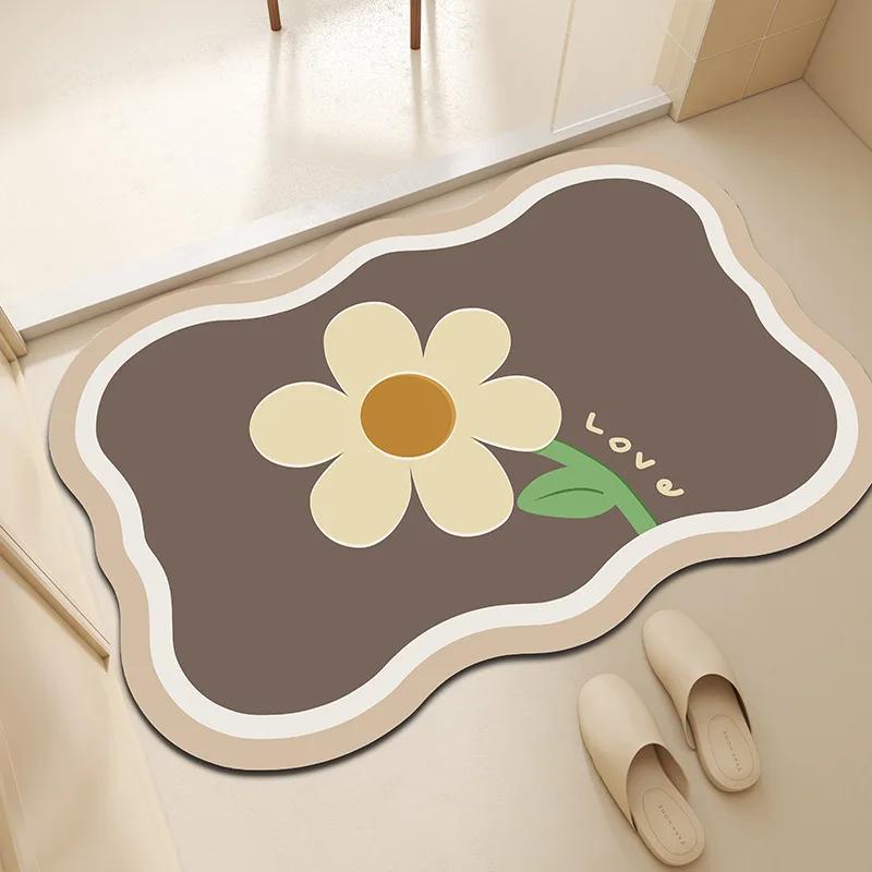 Toilet door floor mat Diatom mud absorbent non-slip mat Toilet carpet Bathroom floor mat Silicone door mat Household