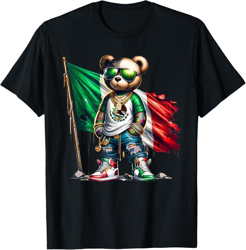 

Stylish Teddy Bear Mexican Flag Mexico TShirt Unisex T-Shirt S