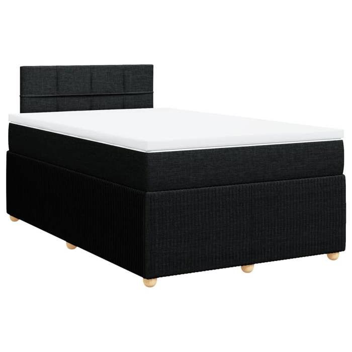 VidaXL Sommier à lattes de lit avec matelas Noir 120x200 cm Tissu 3289725