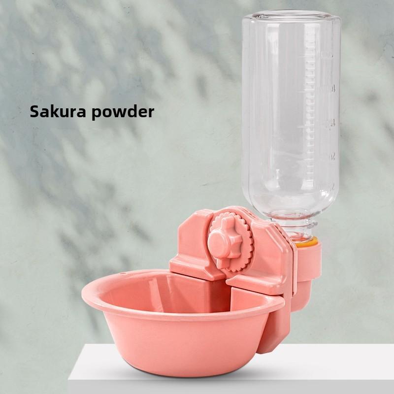 Pet Automatic Water Dispenser Hanging Cage Double Bowl Dog Stainless Steel Hanging Cage Food Basin Cat Water Bowl Drinking Water Dispenser Double Bowl