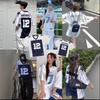 Unisex V-Ausschnitt Kurzarm Netz-Jersey Lockerer Sitz Streetwear Nummerndruck Übergroßes T-Shirt