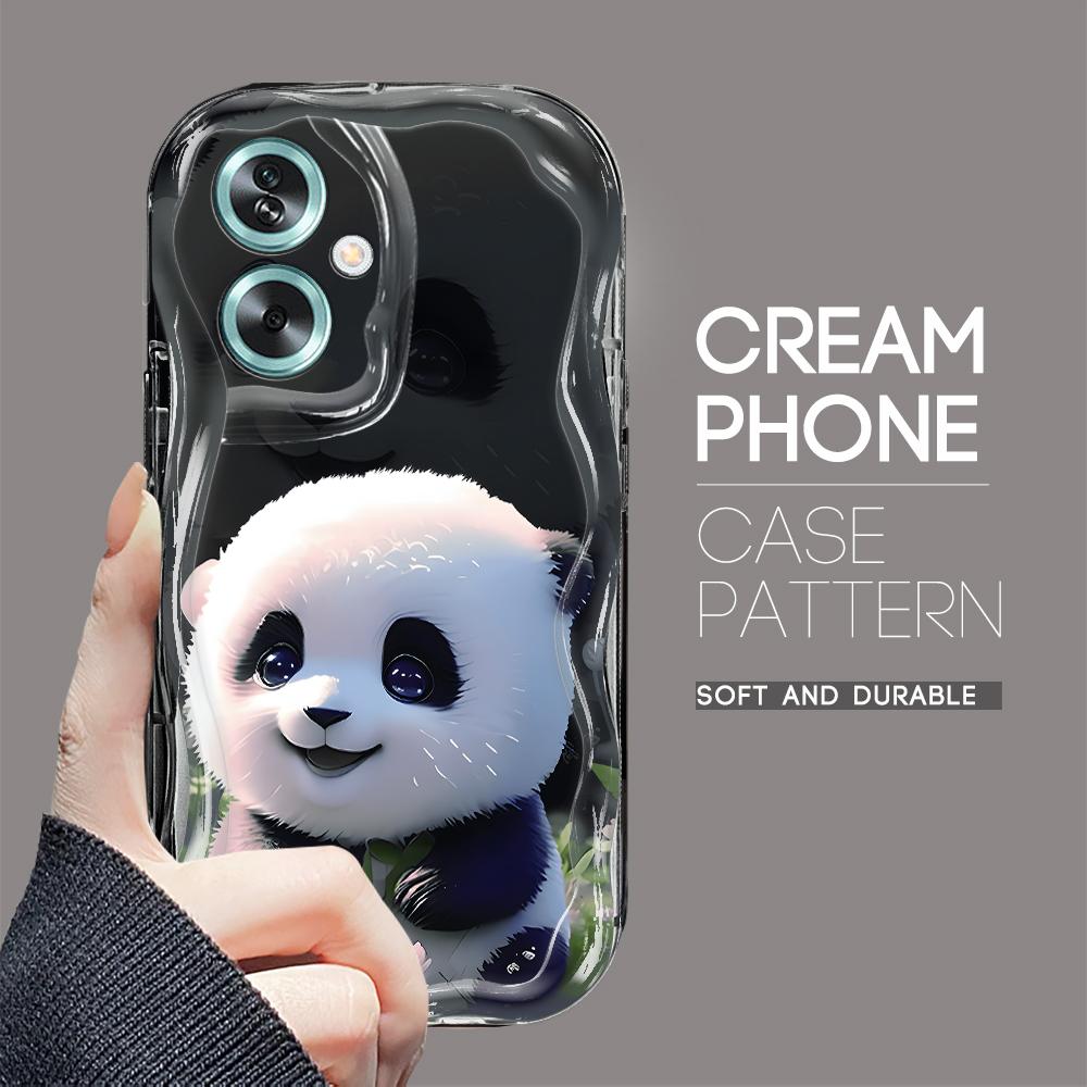 Roztomilý kreslený vzor s krémovou texturou Pouzdro s vlnitým okrajem, měkký silikonový kryt, pouzdro na telefon OPPO Reno Realme