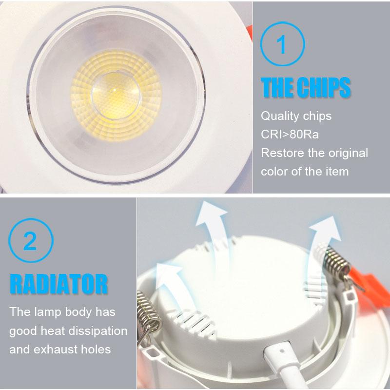 20 adet Led Downlight 5W 7W 9W 12W 110V/220V Tavan Lambası Gömme Downlight Yuvarlak/Kare Led Panel Işık Spot