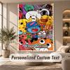 Amazing World of Gumball Tapestry, Personalized Custom Text, Wall Hanging Tapestry For Living Room Home Wall Decor