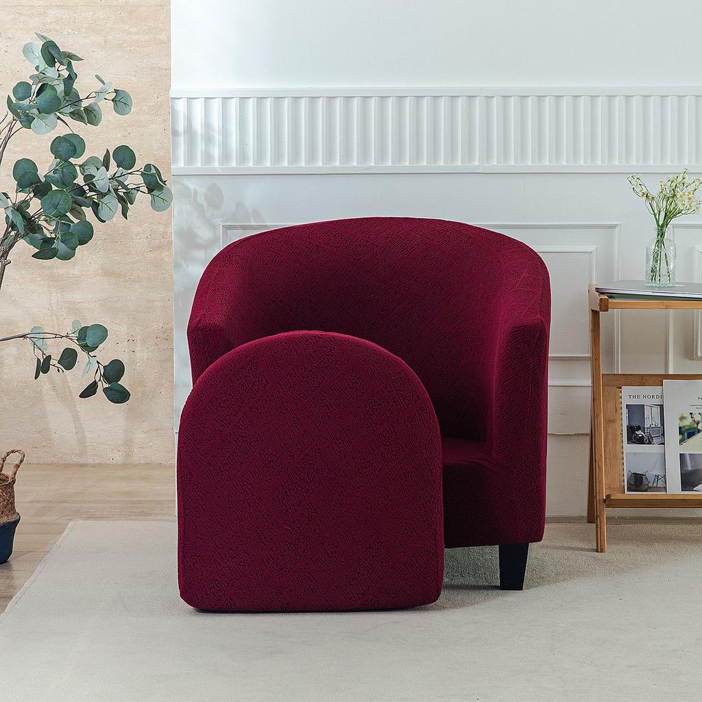Jacquard Nordic Simple Single Sofa B & B Hotel Model Room Chair Cover Leisure Chair Round Sofa Cover