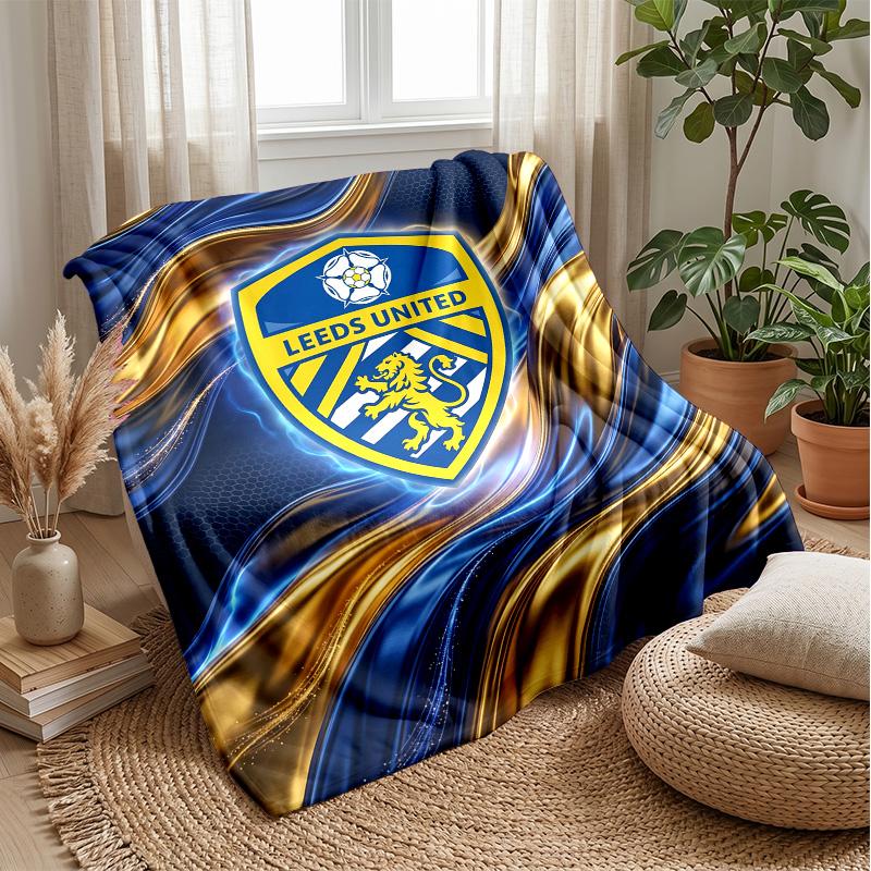 Coperta in Flanella con Stampa Leeds United, Morbida Calda Leggera Coperta da Divano Letto Campeggio