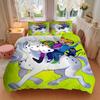 3Pcs Pippi Friends Ride Horse Bedding Set Soft Fabric Duvet Cover Pillowcases Home Christmas Xmas Halloween Gift 1 Duvet Cover 2 Pillowcase G170