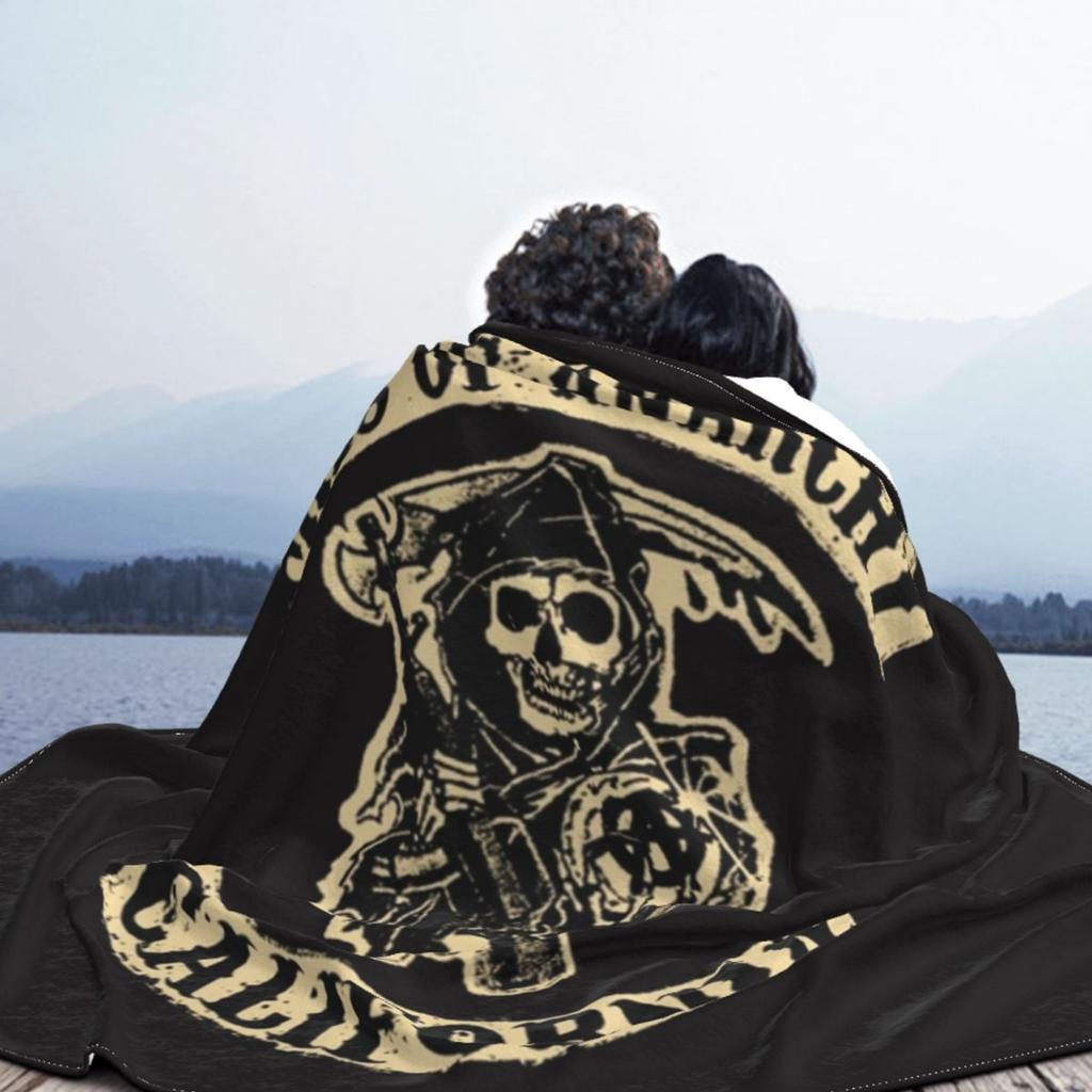 Sons Of Anarchy Blankets Coral Fleece Plush Winter skull Multi-function Lightweight Thin Throw Blanket Bed Office Bedding Throw