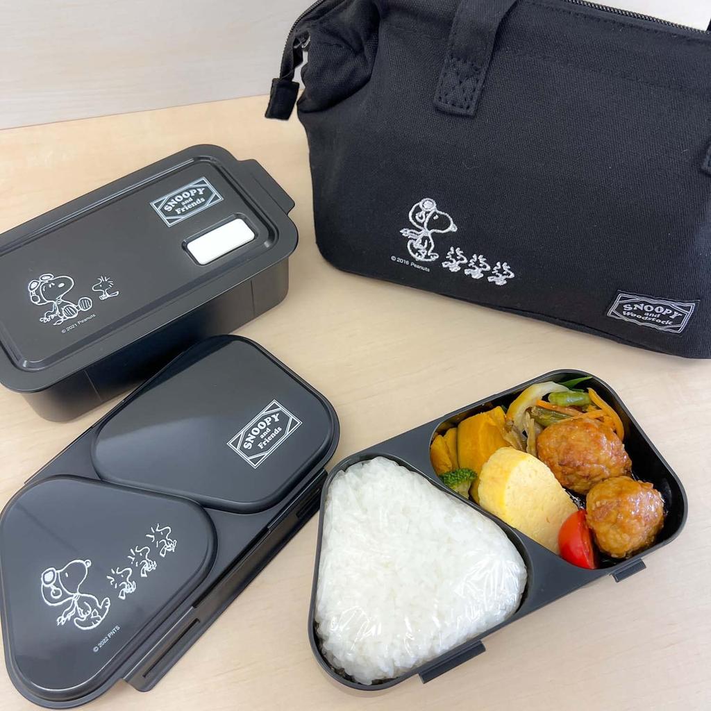OSK Bento Box Snoopy Lunch Box Set of 2 Onigiri Lunch Safe with Lid Onigiri Case That Can Be Used To Make Onigiri Without Squeezing and Also Holds