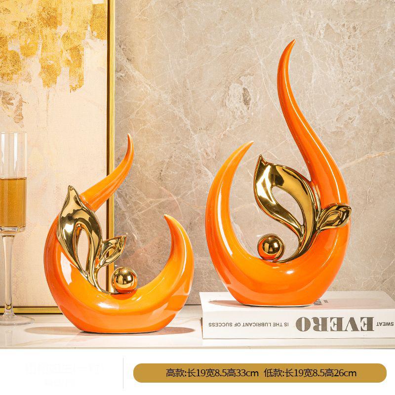 Modern High-end Luxury Ceramic Ornaments Artwork Home Livingroom Porch Figurines Decoration Cabinet Bookshelf Accessories Crafts