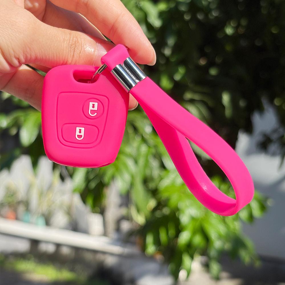 Key Fob Cover Protection For Peugeot 206 107 207 307 2007 406 Partner Keychain Holder For Citroen C3 C1 C2 Berlingo Case Caps