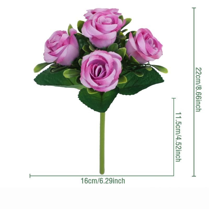 Silk Cloth Artificial Pansy Flowers DIY Phalaenopsis Simulated Rose Bouquet Soft Dyed Edged Flower Bouquet Photography Props