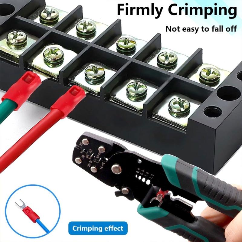 200PCS Insulated Wire Terminals Set Cold Press Electrical Connectors PVC Insulated Crimp Terminals For Home & Auto