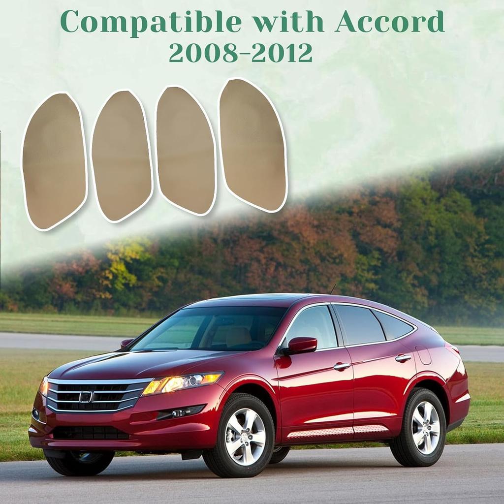 Beige Door Armrest Cover Compatible with Honda Accord 2008-2012 Sedan | Front & Back Arm Rest Replaced Skin Upholstery with Removal Tool, 4PCS