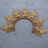 Lolita Gothic Flower Halo Crown Headpiece Women Sun Goddess Baroque Angel Butterfly Cross Crown Headband Finished Product