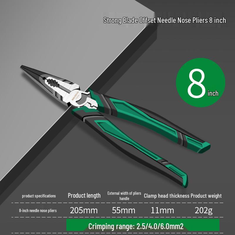 Multifunctional Industrial-Grade Pliers: Combination, Needle Nose, Diagonal Cutting, Eccentric, Strong Blade.