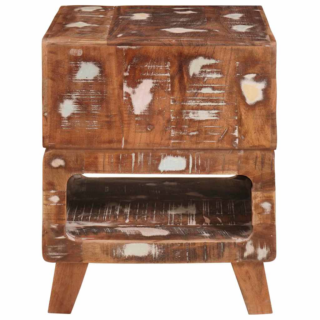 Side Table Brown 40 X 40 X 49 Cm Solid Upcycled Wood