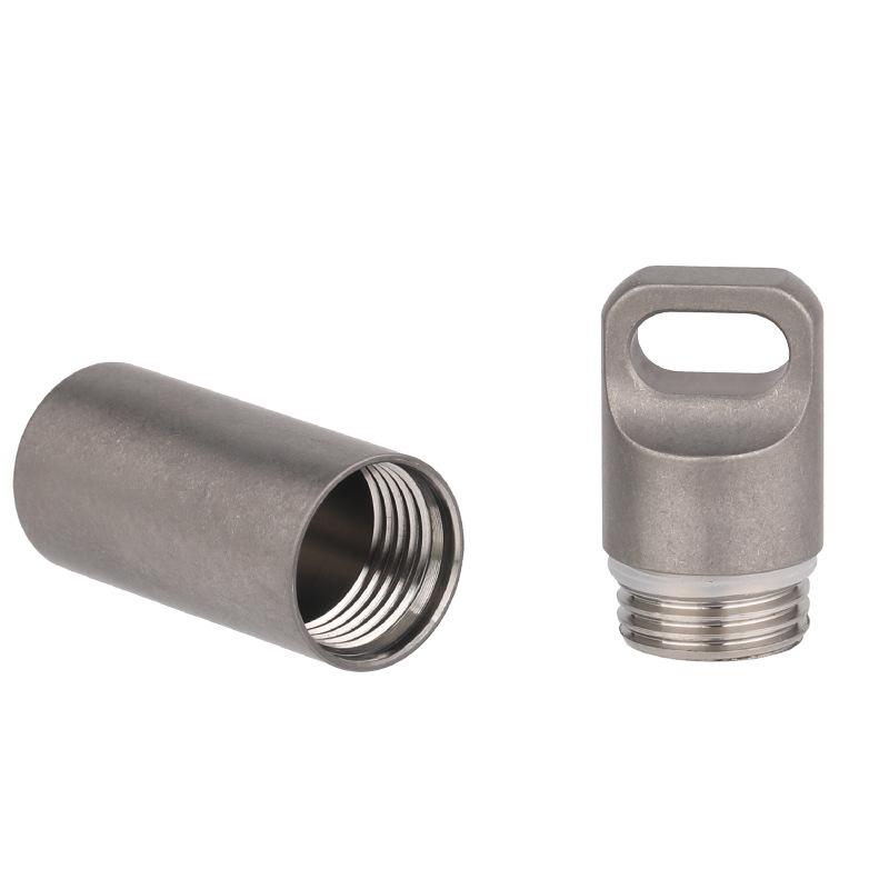 EDC Pockey Mini Voll-Titan-Metall Aufbewahrungsflasche Wasserdicht Schlüsselanhänger Pillendose Box Versiegelt für Zubehör Outdoor Camping