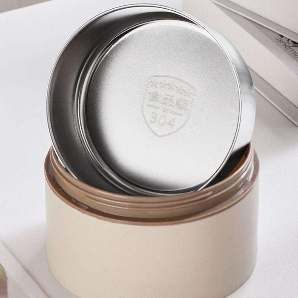 Stainless Steel Food Container Double Layer Soup Bowl Portable Thermal Lunch Box  Office Worker