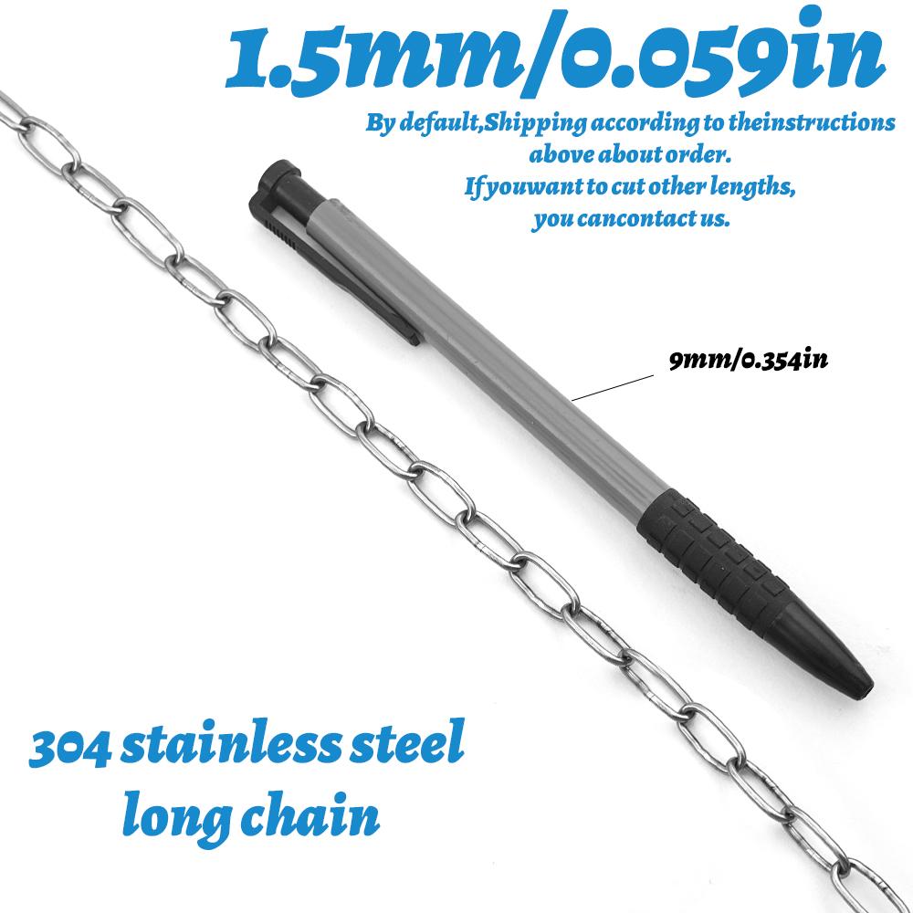 304 Stainless Steel Chain 1–5M Welded Rust‑Proof Metal Chain for Hanging Swing Pet Leash Clothesline Guardrail DIY Projects
