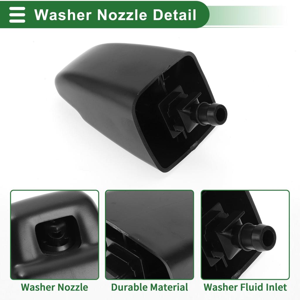 Motoforti Headlight Washer Nozzle, Headlamp Washer Jet Sprayer for Toyota Land Cruiser 1998-2007, Plastic, Black, No. 8504460060