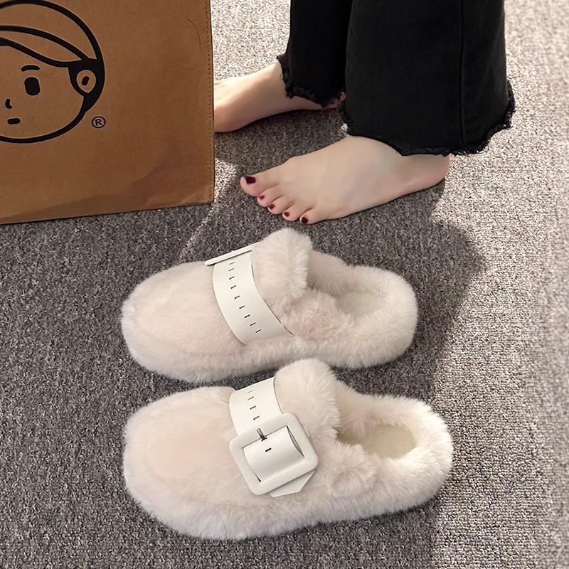 Baotou Mao Mao slippers women wear autumn and winter new warm Internet celebrity muffin thick bottom home non-slip soft bottom cotton mop