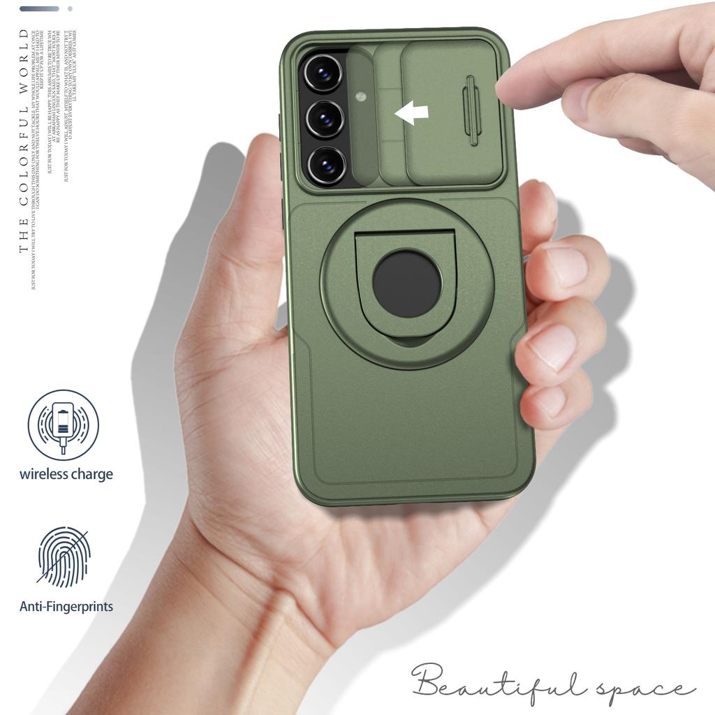 Etui na Samsung Galaxy A35 5G z przesuwaną osłoną aparatu TPU+PC Ochraniacz telefonu