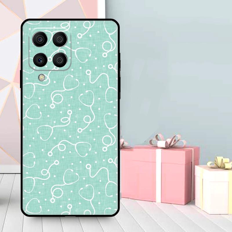 Cute Stethoscope Heart Case For Samsung Galaxy M36 M12 M52 M06 M16 M56 M33 M15 M55 M31 M13 M14 M53 M32 M35 M34 M54