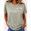 Fashion Women Retro Creative Lighthouse Seagull Print T Shirt Funny Casual O-neck Short Sleeves T-shirt Summer Female Tee Shirt