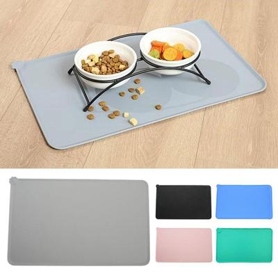 Tapis en silicone pour animaux de compagnie, tapis d'alimentation pour animaux de compagnie, tapis antiadhésif et imperméable pour gamelles de chien et de chat, tapis de nourriture pour chiots, plateau d'alimentation, coussin d'eau, set de table