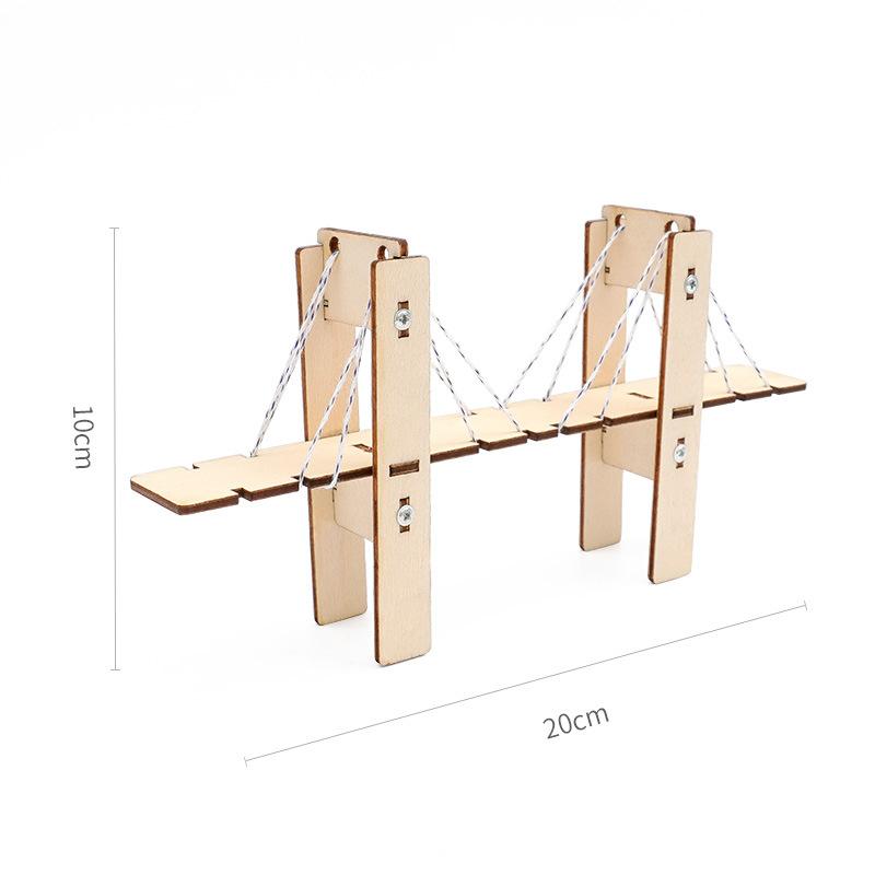 

Assembled Students Wooden Cablestayed Bridge Handmade Educational Schoolbags
