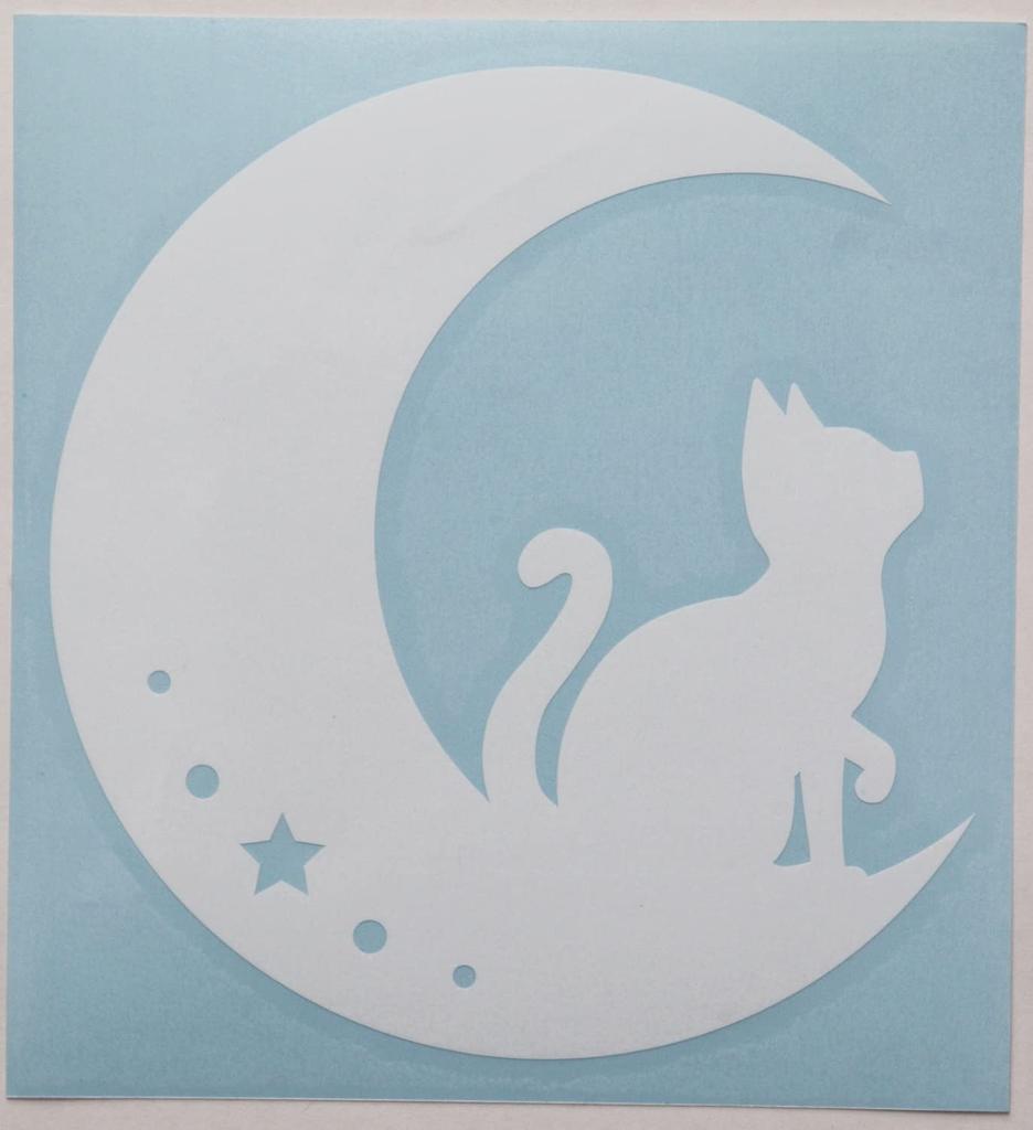 Cat and Moon Cutting Sticker Cat Moon Star Design Car Sticker Decal Sticker for