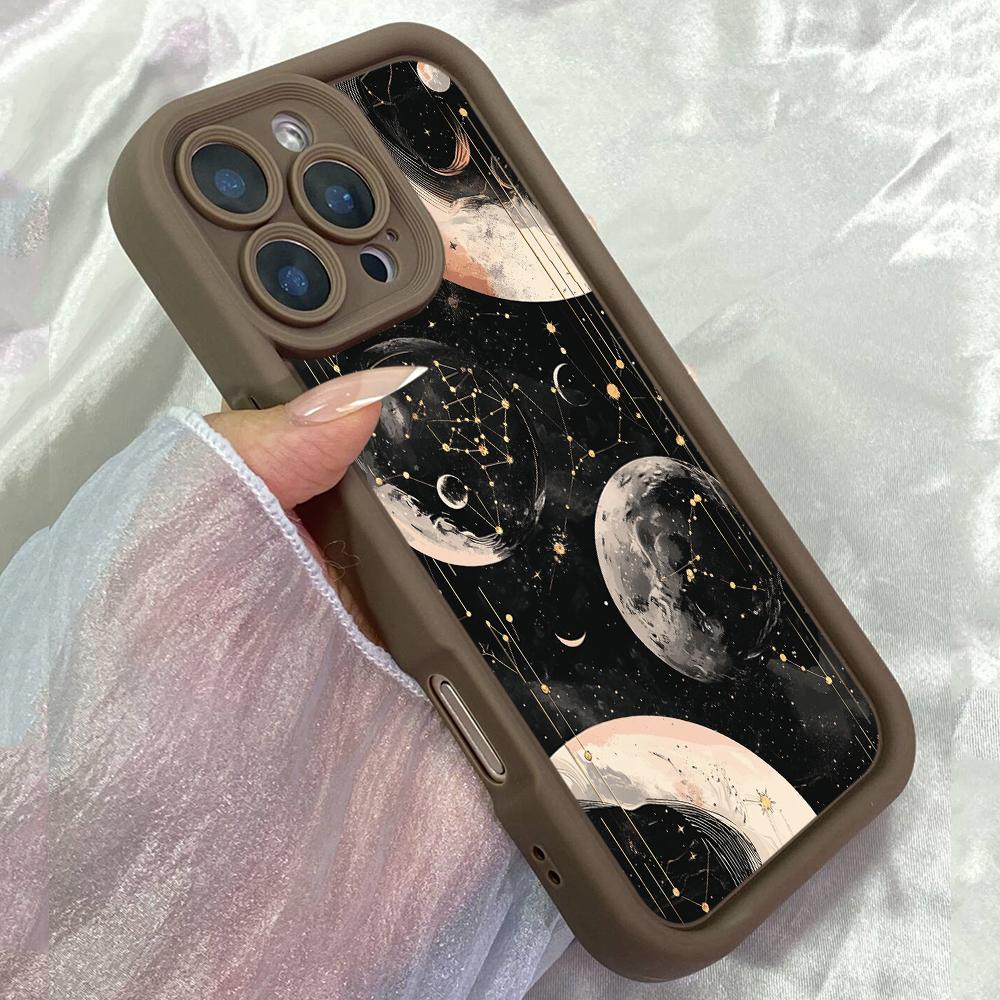 

JT22 Astrological for zodiac signs Phone for for iPhone 17 Pro Max Samsung S26 Ultra A17 A26 A07 Xiaomi 15T Redmi Note 14 Pro Plus Soft TPU Case Cover Redmi 15C 4G/5G(171.6) коричневий