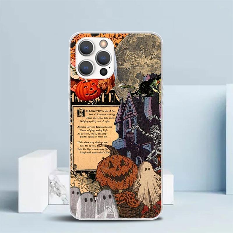 October Fall Halloween Spooky Pumpkin Phone Case For IPhone 16 17 Air 16E 15 14 Plus 13 Mini 12 11 Pro Max 7 8 + SE 2020 Soft TP