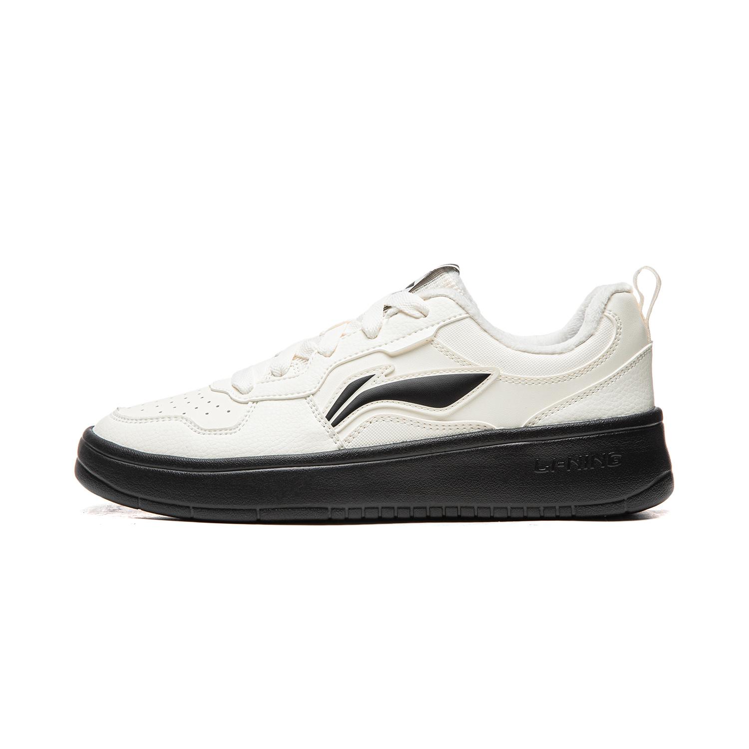 

Li Ning Chuyun Fleece Lined Warm Retro Minimalist Casual High Aesthetic Wear Resistant Lightweight Low Top Skate Shoes Kids Sneakers AGCV190-10 35.5