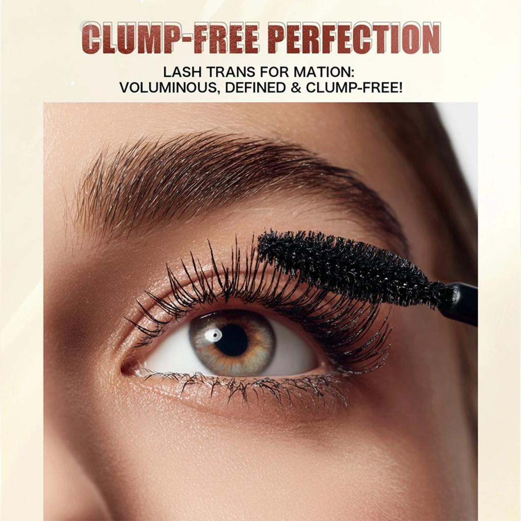Mascara Imperméable 4D Double Effet Allongeant Naturel Bouclant Volumisant Long Tenue Anti-Bavures Rehausseur de Cils pour Maquillage Quotidien