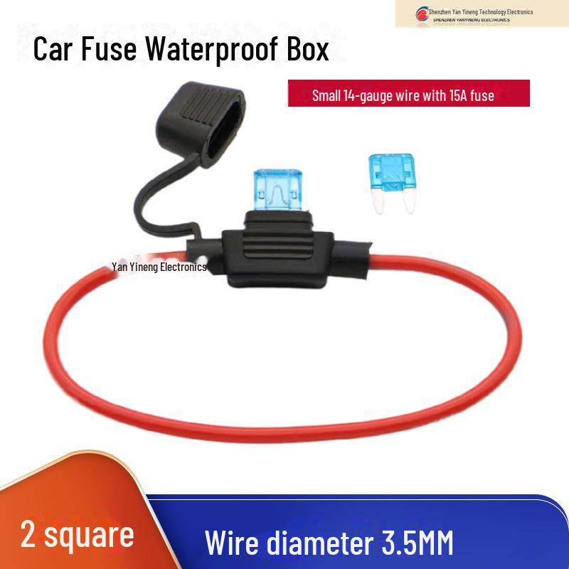 Waterproof Car Fuse Box with 30CM Line and Fuse Holder