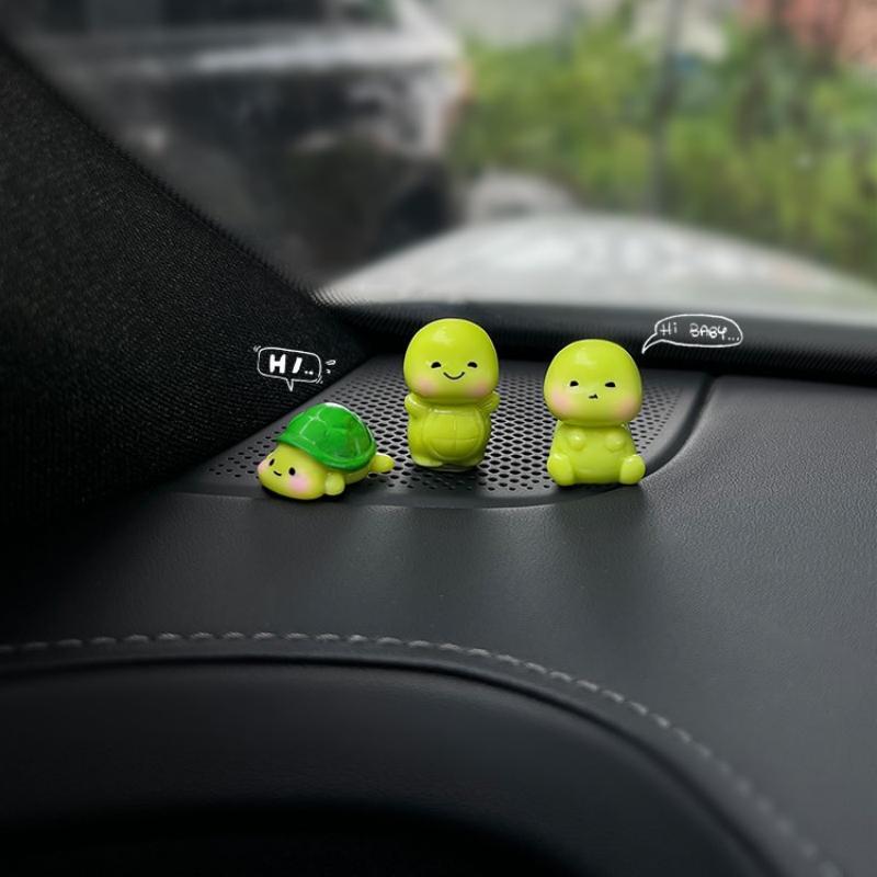 Cute little turtle car ornament car electric car decompression small ornament car interior decoration car center console decorat